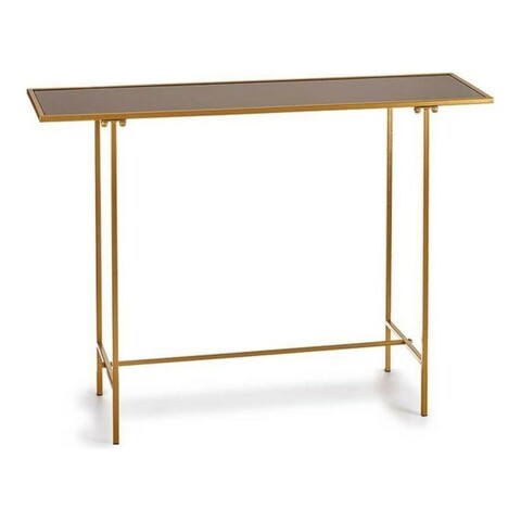 Consola Gerard, Gift Decor, 110 x 33 x 77 cm, sticla/metal, negru/auriu