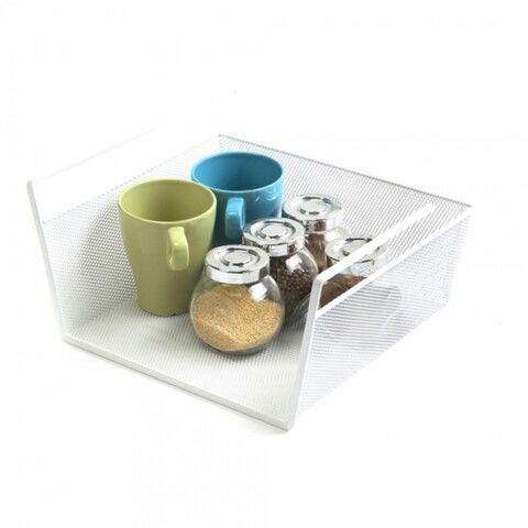 Cos depozitare pentru raft Confortime, 24.5x25x14 cm, metal, alb