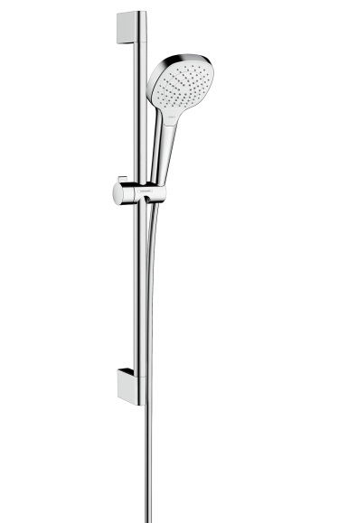 Set de dus Hansgrohe Croma Select E Vario alb-crom cu bara de 0.65 m