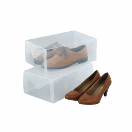 Set 2 cutii pentru depozitare pantofi Wenko, 13 x 21 x 34 cm, polipropilena, alb