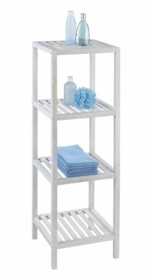 Organizator baie Norway, Wenko, 36 x 36 x 112 cm, lemn nuc, alb