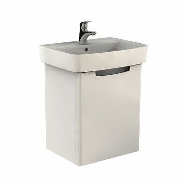 Set mobilier Kolo Rekord 60cm lavoar si dulap baza cu o usa alb lucios