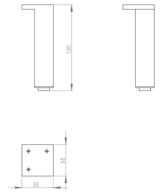 Set 2 picioare pentru mobilier Kolo Rekord