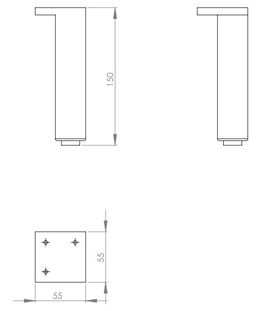 Set 2 picioare pentru mobilier Kolo Rekord