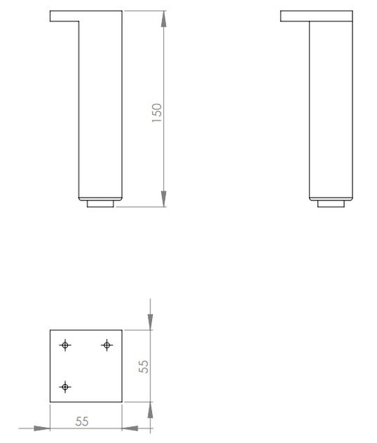 Set 2 picioare pentru mobilier Kolo Rekord