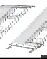 Carucior colector cu 3 rafturi si sac detasabil, Wenko, Slim, 20 x 80 x 58 cm, metal/poliester/polipropilena