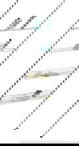 Suport extensibil cu 2 rafturi, Wenko, Ellera, 71 x 65 - 285 x 20 cm, inox