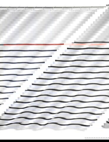 Perdea de dus, Wenko, Marine White, 180 x 200 cm, poliester, multicolor