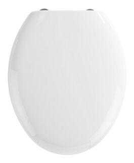 Capac de toaleta cu sistem automat de coborare, Wenko, Mira, 37.5 x 45 cm, plastic, alb