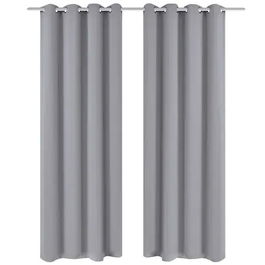SET DRAPERIE BLACKOUT,Casa Deco Logistics, CU INELE CAPSE CROM CULOARE GRI