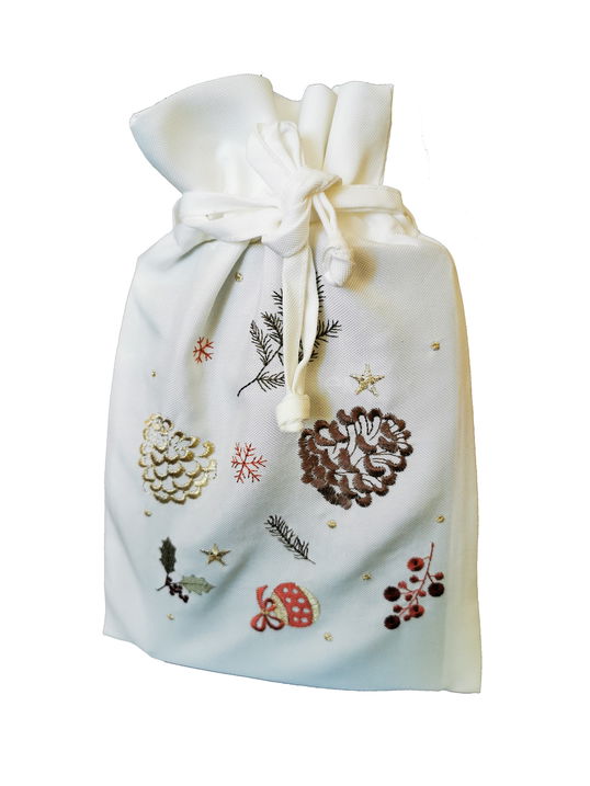 Saculet Sander Embroidery Winter`s Tale 20x30cm 29 ecru