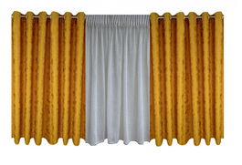 Set complet pentru fereastra DRAPERIE EVEREST 8009 CU INELE INOX + AYCA ECRU