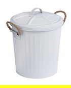 Cos de gunoi pentru cosmetice, Wenko, Gara, 6 L, 23 x 28.5 x 24 cm, inox, alb