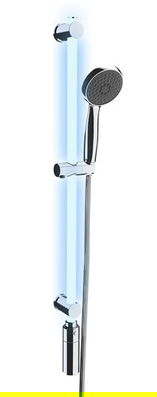 Bara cu suport pentru dus si lumina incorporata, Wenko, 94 cm, policarbonat/plastic