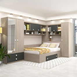 Dormitor colt ALESSIO, configuratia ALE4, Oak, Antracit