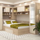 Dormitor colt ALESSIO, configuratia ALE2, Sonoma, Vizon, stofa Bej