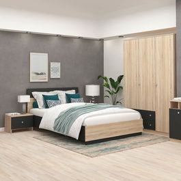 Dormitor AMBRO, configuratia AMB5, Sonoma, Antracit