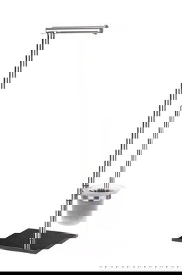 Suport hartie igienica si perie pentru toaleta, Wenko, Lima, 20 x 69 x 23.5 cm, inox/sticla temperata