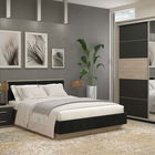 Dormitor Primavera, configuratia PRIM1, Oak, Antracit, Catifea Neagra