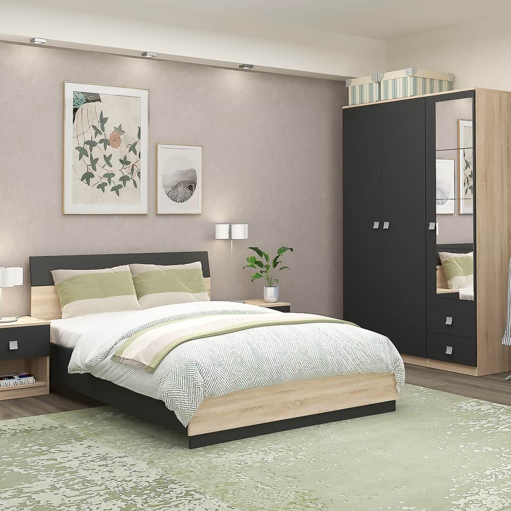 Dormitor ROSETTO, configuratia ROS1, Sonoma, Antracit