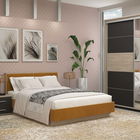 Dormitor Primavera, configuratia PRIM1, Oak, Antracit, Catifea Galben Mustar
