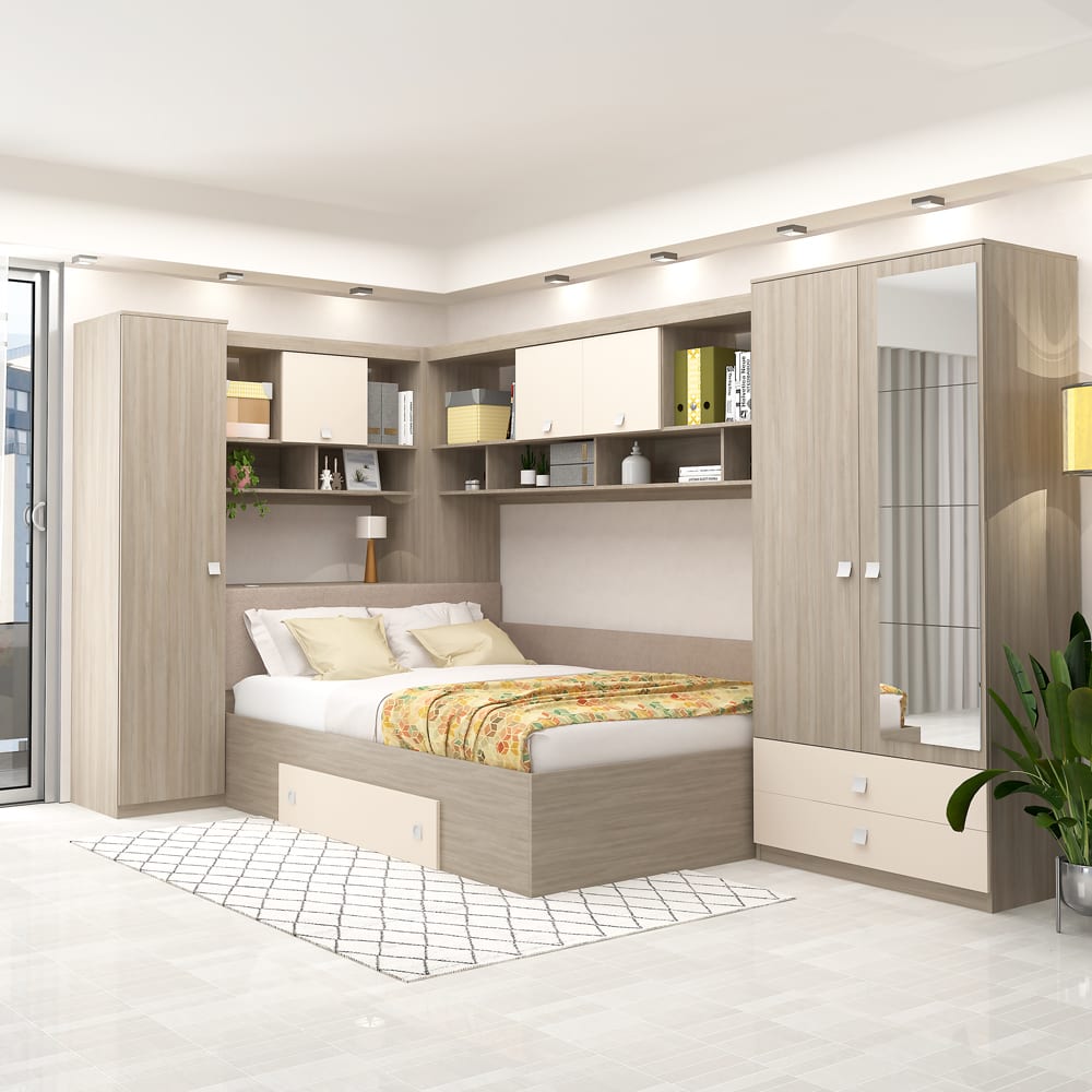 Dormitor colt ALESSIO, configuratia ALE4, Oak, Vizon