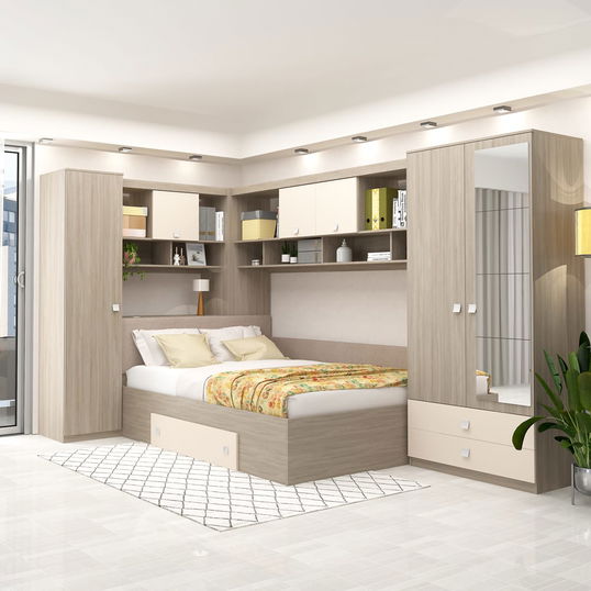 Dormitor colt ALESSIO, configuratia ALE4, Oak, Vizon
