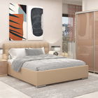 Dormitor GEORGIA, configuratia GEO2, Sonoma, Cappuccino Gloss, Piele Eco Cappuccino