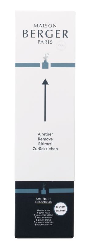 Set 8 betisoare sintetice negre 24cm pentru difuzor Berger