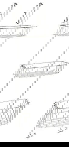 Etajera pentru dus, Wenko, Caddy, 3 rafturi, 22.5 x 22 x 70 cm, inox