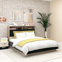 Pat matrimonial TORA, Oak, catifea Neagra