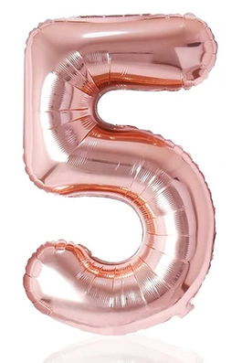 Balon aniversar Maxee, cifra 5, rose, 40 cm