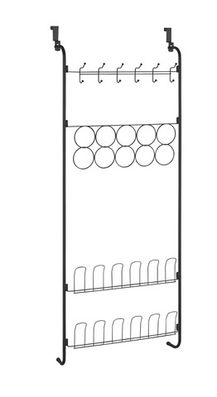 Suport suspendabil pentru imbracaminte si incaltaminte, Wenko, 59 x 150.5 x 18.5 cm, metal/plastic, negru