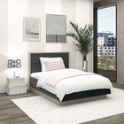 Pat copii PRIMAVERA 90x200, suport saltea si depozitare, Oak, Catifea Neagra