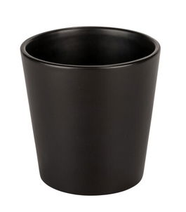 Ghiveci pentru flori si ierburi aromatice, Wenko, Herb Kuro, 13 x 13 x 13 cm, ceramica, negru