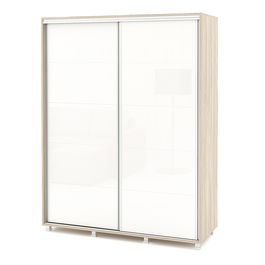 Dulap usi culisante LINEA Gloss 150cm, Oak, Alb Gloss