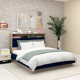 Pat matrimonial TORA, Oak, catifea Blue