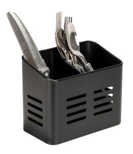 Suport pentru tacamuri, Wenko, Baco, 16 x 9 x 13.5 cm, metal, negru