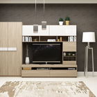 Mobila living SYSTEM, compozitie A, 270 cm, Oak, MDF Alb Gloss