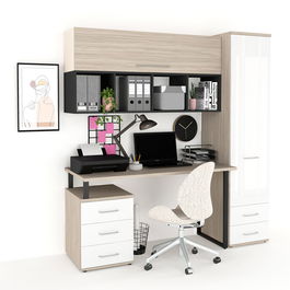 Ansamblu birou STUDIO 6, Oak, Alb Gloss