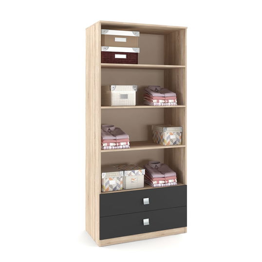 Dulap haine LINEA 2U-2S, polite, Sonoma, Antracit