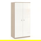 Dulap Haine LINEA 2 usi, bara haine, Oak, Alb Gloss
