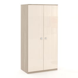 Dulap Haine LINEA 2 usi, bara haine, Oak, Crem Gloss