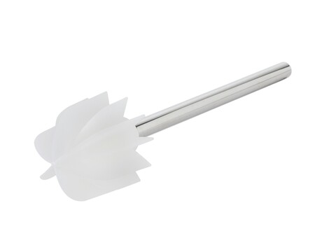 Perie pentru toaleta, Wenko, Blade, 7 x 7 x 35 cm, inox/silicon, argintiu/alb