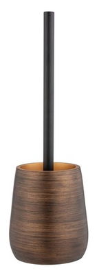 Perie pentru toaleta cu suport, Wenko, Palena, 12.5 x 37 x 12.5 cm, polirasina, bronz