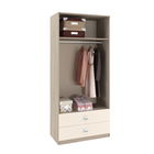 Dulap haine LINEA 2U-2S, bara umerase, polite, Oak, Vizon