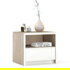Noptiera MONTELLO 1 sertar, Oak, Alb Gloss