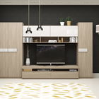 Mobila living SYSTEM, compozitie C, 315 cm, Oak, MDF Alb Gloss