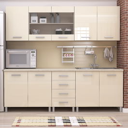 Mobila bucatarie STYLE 225, Vizon, MDF Crem Gloss