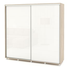 Dulap usi culisante LINEA Gloss 200cm, Oak, Alb Gloss